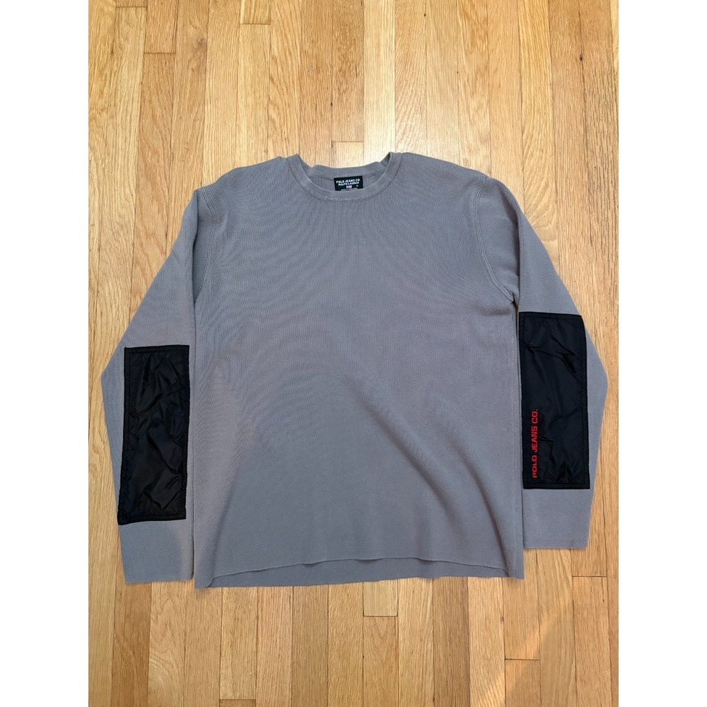 Vintage Polo‎ Jeans Co Ralph Lauren Y2K Elbow Patch Sweater